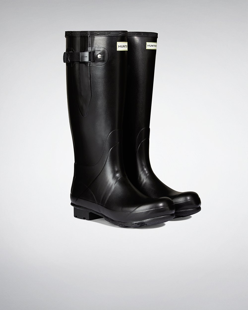 Hunter Norris Field Side Adjustable Neoprene Lined Tall Rain Boots - Clearance Mens Black - ASCBLJ08